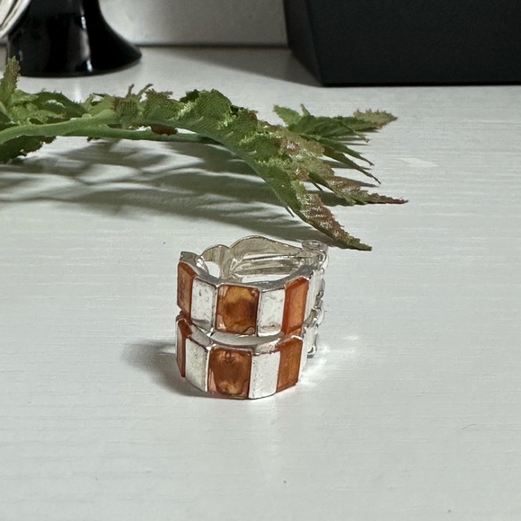 Orange Clip On Earrings - Picture 3 of 3